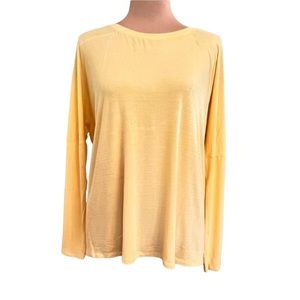 Skechers long sleeve workout athletic top with keyhole back sunflower yellow L